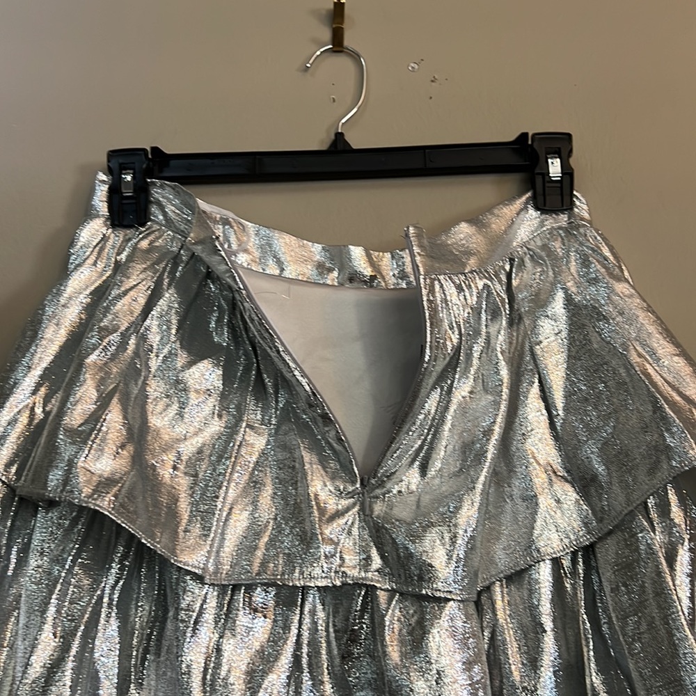 Antonio Melani x Born on Fifth Aurelia Metallic Tiered Ruffle Skirt - Picture 9 of 12